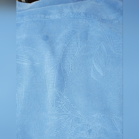 TOMMY BAHAMA ORIGINAL FIT JACQUARD PALM LEAF PRINT CAMP SHIRT, BRIGHT COBALT XL - Picture 10 of 13